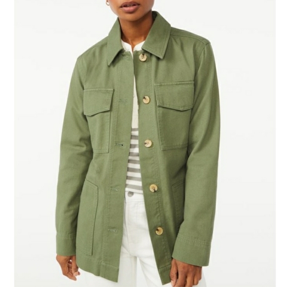 Free Assembly Women's Button-Front Utility Jacket - Picture 2 of 5